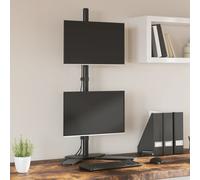 Support de Moniteur Double Bras Écran Ordinateur Bureau Noir Acier VESA vidaXL