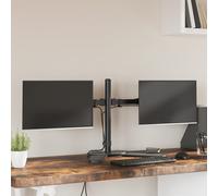 Support de Moniteur Double Bras Écran Ordinateur Bureau Noir Acier VESA vidaXL