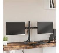 Support de moniteur double noir acier VESA 75 100 mm Noir G