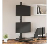 vidaXL Support de moniteur double – Réglable en hauteur, Inclinaison 15°, Rotation 360°