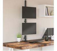 Support de moniteur double réglable - vidaXL - Noir - Acier - VESA 75/100 mm - Inclinaison 15° - Rotation 45°