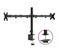 Support de moniteur double - vidaXL - Noir - Acier - VESA 75/100 mm - Hauteur 40 cm - Diagonales 33-68 cm