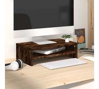 vidaXL Support de moniteur 815267 – Chêne fumé, 42×24×13 cm, Bois d'ingénierie
