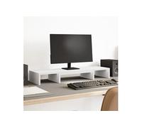 vidaXL Support de moniteur élévateur réglable Réhausseur écran bureau Blanc bois d'ingénierie