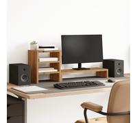 Support de Moniteur et Organisateur de Bureau Étagère Bois d'Ingénierie vidaXL