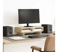 vidaXL Support de moniteur chêne artisanal – bois ingénierie 50x27x15 cm pour bureau
