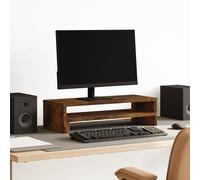 vidaXL Support de moniteur chêne fumé 54x22x15 cm bois d'ingénierie, support de moniteur pour bureau, étagère de moniteur, support de moniteur d'ordinateur