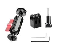 Support de moniteur griffe avec vis de 6,35 mm, bras rotatif à double rotule pour microphone moniteur LED, compatible avec DJI Osmo Action 6/5 Pro/4/3, Osmo 360, Insta 360 X5/X4, GoPro Hero 13/12/11