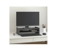 vidaXL Support de Moniteur Gris 50x27x15 cm Bois de pin Solide
