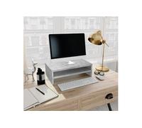 vidaXL Support de moniteur 800220 Bois d'ingénierie Gris béton 42x24x13 cm