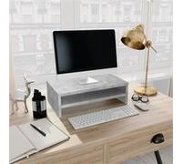 vidaXL Support de moniteur 800220 Bois d'ingénierie Gris béton 42x24x13 cm