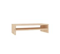 Support de moniteur - HELLOSHOP26 - 50x24x13 cm - Bois de pin massif - Marron - Rangement intégré