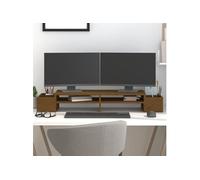 Support de moniteur Marron miel 100x27,5x15 cm Bois pin solide