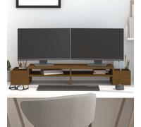 Support de Moniteur Marron Miel 100x27,5x15 cm Bois Pin Solide Ecran vidaXL