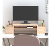 Support de Moniteur Marron Miel 100x27,5x15 cm Bois Pin Solide Ecran vidaXL