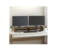 vidaXL Support de moniteur Marron miel 100x27x15 cm Bois de pin solide