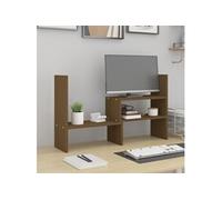 vidaXL Support de moniteur Marron miel (39-72)x17x43 cm Bois de pin