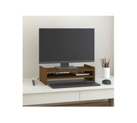 vidaXL Support de moniteur Marron miel 50x27x15 cm Bois de pin solide