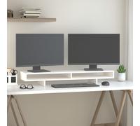 vidaXL Support de moniteur Blanc 100x27x14 cm Bois de pin solide 814005