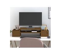 vidaXL Support de moniteur Marron miel 70x27,5x15cm Bois de pin solide