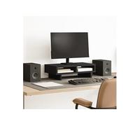 vidaXL Support de moniteur 50×27×15 cm en bois d'ingénierie Noir