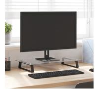 vidaXL Support de moniteur 60x35x8 cm Verre trempé et métal Noir