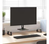 vidaXL Support de moniteur noir 80x20x8 cm verre trempé et métal