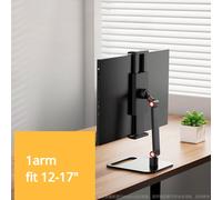Support de moniteur portable pour écran 12-17.3 pouces,pas de propositions,un téléphone,réglable,ordinateur portable,jeu,support de pince de bureau extensible - Type clamp 1 arm