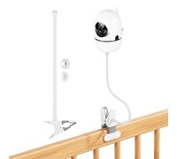 Support de moniteur pour bébé HelloBaby HB65/HB6550/HB6558 et ANMEATE SM935E - Support réglable à 360° sans perçage pour berceau, commode, étagère - Bras flexible col de cygne (support de moniteur à