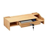 Support de moniteur pour bureau - Étagère de rangement ergonomique | Organiseur de bureau | Support peu encombrant pour ordinateur portable, imprimante, stylo PC | Plate-forme multifonctionnelle pour