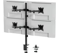 Support De Moniteur Quadruple Pour Écrans De 13 À 32"" - Support Moniteur Pc Quadruple - Support De Bureau Pour 4 Écrans, Bras Rotatifs Et Pivotants, Vesa 75 X 75 Mm Et 100 X 100 Mm