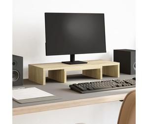 Support de moniteur réglable en chêne Sonoma 60 x 24 x 10,5 cm pour deux écrans avec support inclinable, embout ergonomique