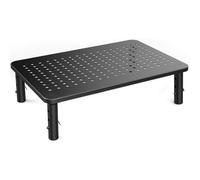 Support de moniteur réglable en hauteur avec espace de rangement inférieur pour patins antidérapants en caoutchouc, supporte jusqu'à 20 kg et est