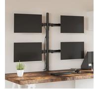 Support de moniteur réglable - vidaXL - VESA 75/100 mm - Noir - Acier - Inclinaison 90° - Rotation 360°