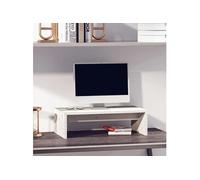vidaXL Support de moniteur Blanc 50x27x15 cm Bois de pin solide