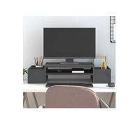 Support de Moniteur Rehausseur d'Ecran Support pour Ordinateur Portable Bureau Maison Intérieur Gris 70x27,5x15 cm Bois de Pin Solide