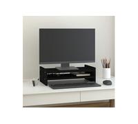 Support de moniteur Noir 50x27x15 cm Bois de pin solide