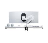 Support de Moniteur Support de moniteur unique robuste avec ports USB 3.0, bras de montage de bureau à ressort pneumatique en aluminium, convient aux moniteurs ultra-larges jusqu'à 49 pouces et 39,6 l