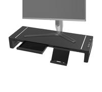 Support de moniteur - Support d'étagère de bureau avec tiroir - Avec tiroir réglable et pliable de 52 cm pour TV, bureau, lieu de travail, table, imprimante à domicile, ordinateur portable