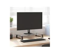 vidaXL Support de moniteur noir 60x35x8 cm verre trempé et métal