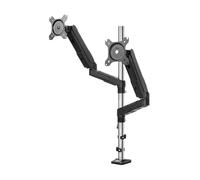 Support de Moniteur Support for double écran de 15 à 27 pouces, support de bureau ergonomique à mouvement complet for double écran avec pince en C et VESA 75/100 mm, charge maximale de 14,3 lb par bra