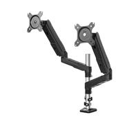 Support de Moniteur Support for double écran de 15 à 27 pouces, support de bureau ergonomique à mouvement complet for double écran avec pince en C et VESA 75/100 mm, charge maximale de 14,3 lb par bra