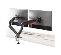 Support de Moniteur Support for double écran jusqu'à 32 pouces et 22,0 lb par écran, bras de moniteur à ressort à gaz réglable, support for double écran en aluminium avec pince en C et base à œillets
