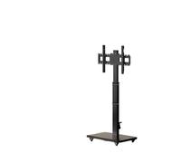Support de Moniteur sur Pied for TV LCD, Support Mobile, Chariot, Cintre Diffusion en Direct avec Roues, écran Rotatif Horizontal et Vertical(Black)