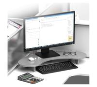 Support de moniteur surélevé avec rangement nizer pour imprimante de bureau, ordinateur portable, étagère en bois gris clair, 7,6 cm de hauteur pour une configuration ergonomique de l'espace de