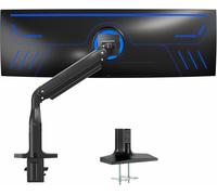 Support De Moniteur Ultra Large En Aluminium, Classique, Convient Aux Écrans D'Ordinateur Jusqu'À 49"", Bras Pneumatique Articulé Unique, Pince En C Et ?illet De Bureau, Vesa Max 200 X 100, Noir,