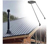 Support de montage de tuyau en acier inoxydable pour cheminée/poêle/tuyau d'évacuation - Kit de support pour toit et mur 100 mm - Idéal pour une utilisation dans la chaufferie et la ferme