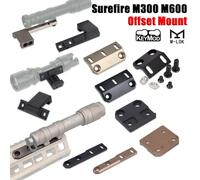 Support de montage décalé tactique ARIS Series Surefire M300 M600 compatible avec rail Mlok Keymod SMR de 20 mm pour lampe torche M600B M951 M620 Type 6 31mm BK