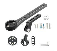 Support de montage en fibre de carbone pour ordinateur de vélo avec support d'éclairage pour Garmin et Bryton, adaptateur de potence de guidon sécurisé pour vélo de route, noir 3K (L160 mm)