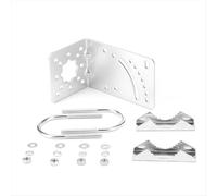 Support de montage en L pour antenne extérieure LPDA avec boulon en U, vis de fixation et collier de serrage pour mât